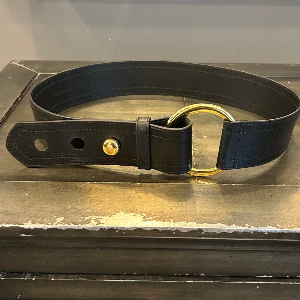 Saks Fifth Avenue Black Leather Belt